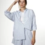 ÇİZGİLİ GÖMLEK+ CEPLİ ŞORT TAKIM - MAVİ BEYAZ