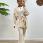 ÇİZGİLİ KİMONO TAKIM - TAŞ