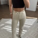 COS BEL GOLD AKSESUAR DETAY YÜKSEK BEL JEAN - TAŞ