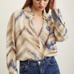 DALGA DESEN GÖMLEK - BEJ