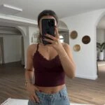 DANTEL V YAKA ASKILI KISA PAMUK LİKRA ATLET - BORDO