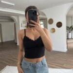 DANTEL V YAKA ASKILI KISA PAMUK LİKRA ATLET - SİYAH