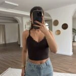 DANTEL V YAKA ASKILI KISA PAMUK LİKRA ATLET - KOYU KAHVE