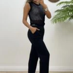 DELİKLİ TRİKO ATLET - SİYAH