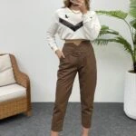 DERİ ÇİZGİ KUŞ BASKI SWEAT - EKRU