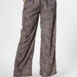 DESENLİ BEL LASTİKLİ CEPLİ RAHAT PANTOLON - VİZON-HAKİ