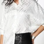 DESENLİ SATEN GÖMLEK - BEYAZ