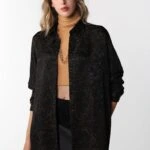 DESENLİ VİSKON GÖMLEK - SİYAH