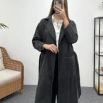 DİAGONEL PARLAK TORBA CEP KAŞE KABAN - SİYAH