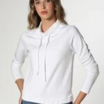 DİK YAKA BAĞLAMALI SWEAT - EKRU