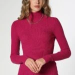 DİK YAKA FİTİLLİ TRİKO - FUŞYA