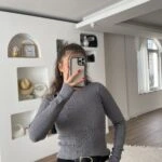 DİK YAKA FİTİLLİ VİSKON KAZAK - GRİ