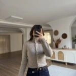 DİK YAKA GOLD DÜĞME KISA HIRKA - VİZON