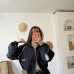 DİK YAKA KAPAK CEP FİLE ASTARLI KISA CEKET - SİYAH