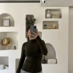 DİK YAKA PAMUK LİKRALI UZUN KOL BLUZ - KOYU HAKİ