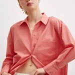 DOKULU TEK CEP PAMUK GÖMLEK - ORANGE