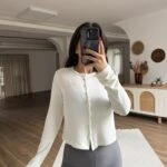 DÜĞMELİ İNCE VİSKON HIRKA - EKRU