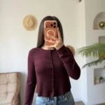 DÜĞMELİ İNCE VİSKON HIRKA - BORDO