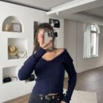 DÜŞÜK OMUZ DÜĞME DETAY VİSKON FİTİLLİ TRİKO - LACİVERT