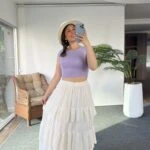 ETEĞİ FİSTO KATLI ASTARLI PAMUK ETEK - EKRU