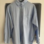 ETEĞİ OVAL TEK CEP SALAŞ PAMUK BASİC GÖMLEK - MAVİ