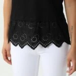 ETEK UCU GÜPÜRLÜ PAMUK TİŞÖRT - SİYAH