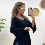 ETEK VE KOL YIRTMAÇLI TRUVAKAR KOL İNCE TRİKO - SİYAH