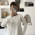 ETEK YAN FERMUARLI BİSİKLET YAKA VİSKON TRİKO - EKRU