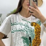 FİGÜR KABARTMA BASKI CROP - EKRU