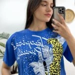 FİGÜR KABARTMA NAKIŞ BASKI CROP - SAKS