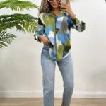 FIRÇA DESEN SATEN GÖMLEK - DESENLİ