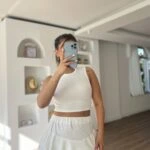 FIRFIR KATLI LİKRALI KISA ETEK - BEYAZ