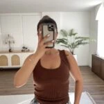 FİTİLLİ DİKİŞ DETAY PAMUK ATLET - ÇİKOLATA