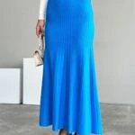 FİTİLLİ ETEĞİ ÇAN VİSKON TRİKO ETEK - TURKUAZ