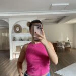 FİTİLLİ YIKAMALI HALTER YAKA ATLET - FUŞYA