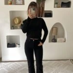 FLARE LİKRALI KESİK PAÇA JEAN - SİYAH