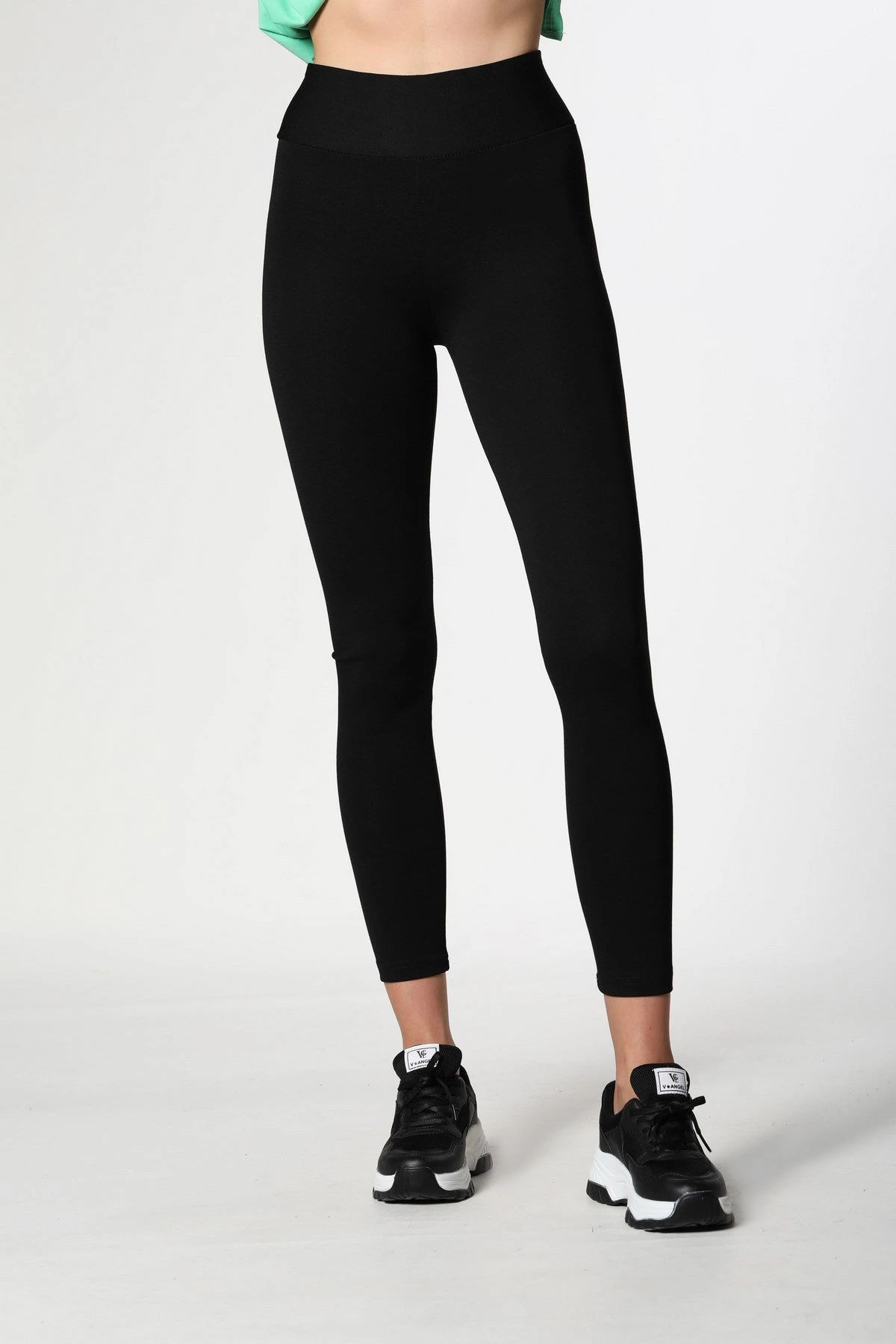 GENİŞ KEMER ÇELİK TAYT - SİYAH - Görsel 1