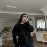 GENİŞ ŞAL YAKA SALAŞ KAZAK - SİYAH