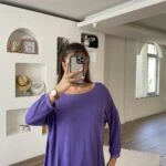 GENİŞ YAKA SALAŞ VİSKON BASİC TRİKO - MOR