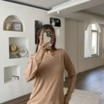 GENİŞ YAKA VİSKON SALAŞ KAZAK - BEJ