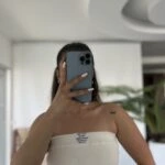 GÖĞÜS KUPLU FİTİLLİ PAMUK CROP BUSTİYER - EKRU