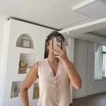 GOLD DÜĞME VİSKON TRİKO YELEK - BEJ