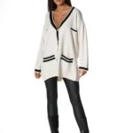 GOLD DÜĞMELİ KENAR VE CEP ŞERİTLİ SALAŞ HIRKA - KREM