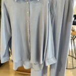 GÖMLEK PANTOLON PAMUK KETEN TAKIM - MAVİ