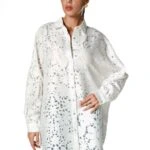 GÜPÜR ÇİÇEK DESEN SALAŞ VİSKON GÖMLEK - EKRU