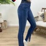 İÇ BACAK YIRTMAÇLI BORU PAÇA JEAN - MAVİ