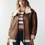 İÇİ KÜRKLÜ DERİ KABAN - SÜTLÜ KAHVE