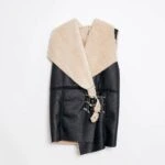 İÇİ PELUŞ ÖN ÇİFT KEMER YELEK - SİYAH