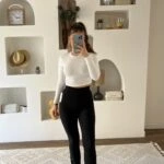 İNCE FİTİLLİ LİKRALI YARI İSPANYOL TAYT - SİYAH