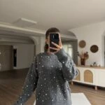 İNCİ ÇAKIM YÜN KARIŞIM BİSİKLET YAKA KAZAK - ANTRASİT